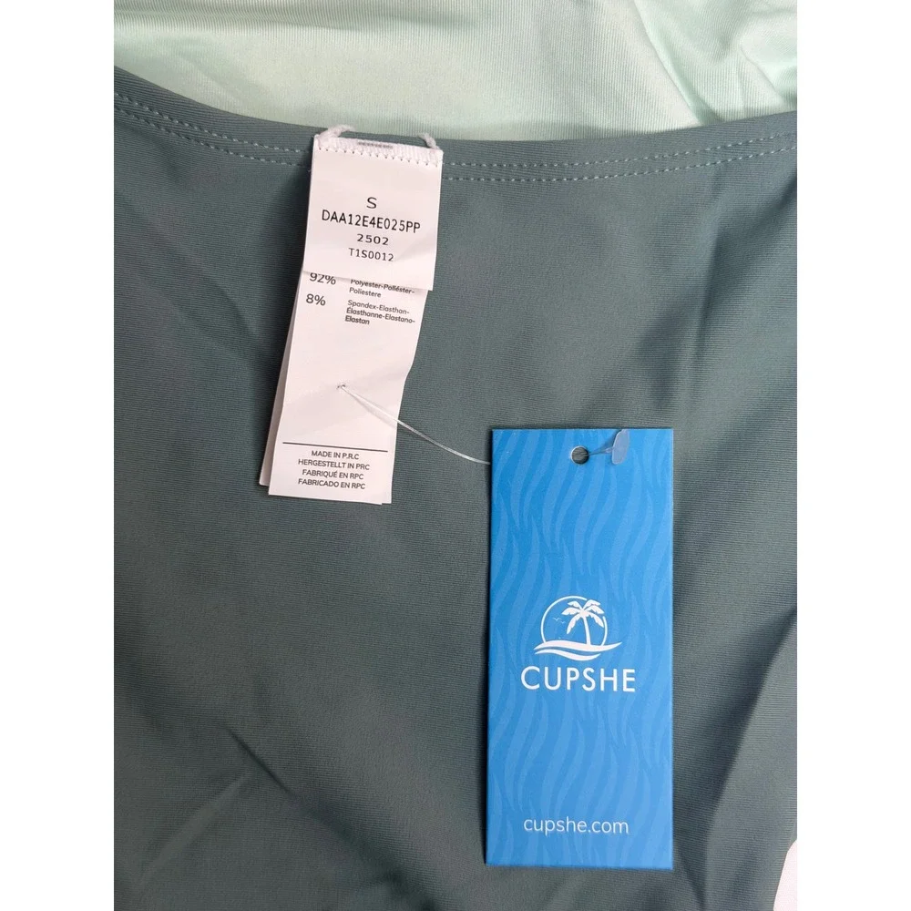 Cupshe Sage Green‎ Cutout One Piece Swimsuit DAA12E4E025PP NWT Small